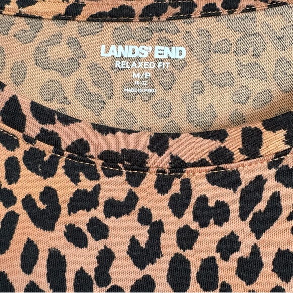 Lands’ End Leopard Print Long Sleeve Top - Women’s Size Medium Petite 10/12 - Picture 3 of 3